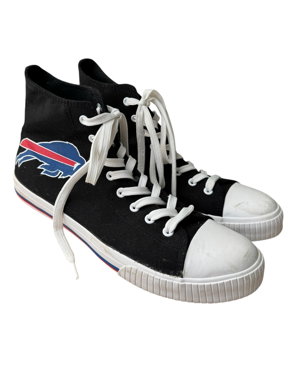Men’s Buffalo Bills Big Logo High Top Canvas Sneakers - Size 10